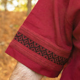 Sleeve Detail of Viking Sommar Cotton Twill Shirt in Crimson Red