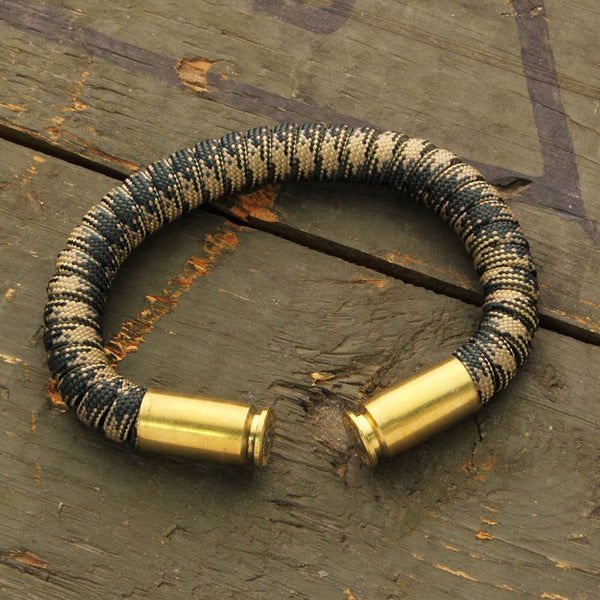 Bullet Casing (2 Pack) Recycled Brass Paracord Lanyard Beads by